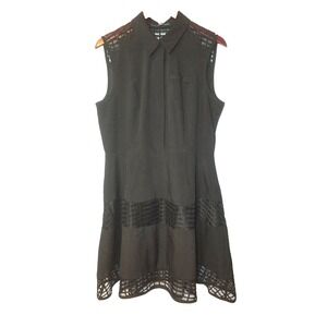 Signature Collection A Line Black Sleeveless Mesh‎ Dress Size Large (14-16)